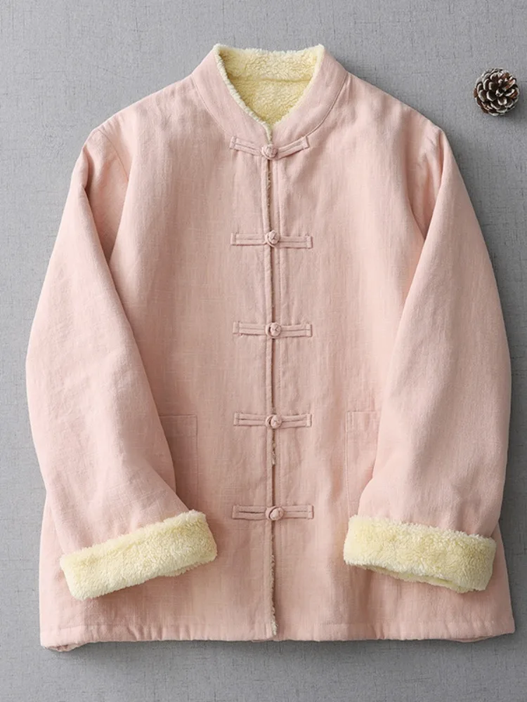 Thiened Cotton Tea Costume Women's Winter Jaet with Fur Collar Chinese Sle National Trend Cotton Linen Clothes
Thiened Cotton Tea Costume Women's Winter Jaet with Fur Collar Chinese Sle National Trend Cotton Linen Clothes