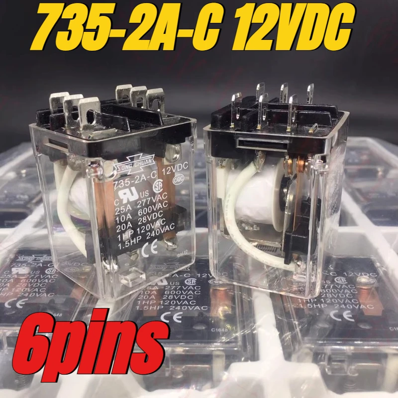 (Brand New Original)1pcs/lot 100% original genuine relay:735-2A-C 12VDC 6pins Intermediate high current relay
(Brand New Original)1pcs/lot 100% original genuine relay:735-2A-C 12VDC 6pins Intermediate high current relay