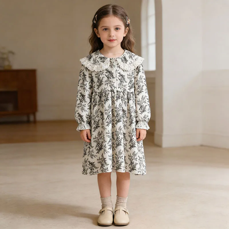 Princess Style Long Sleeve Floral Print Romper Dress for Girls Spring Autumn Cute Cotton Baby Girl Skirt Dress Fashionable
Princess Style Long Sleeve Floral Print Romper Dress for Girls Spring Autumn Cute Cotton Baby Girl Skirt Dress Fashionable