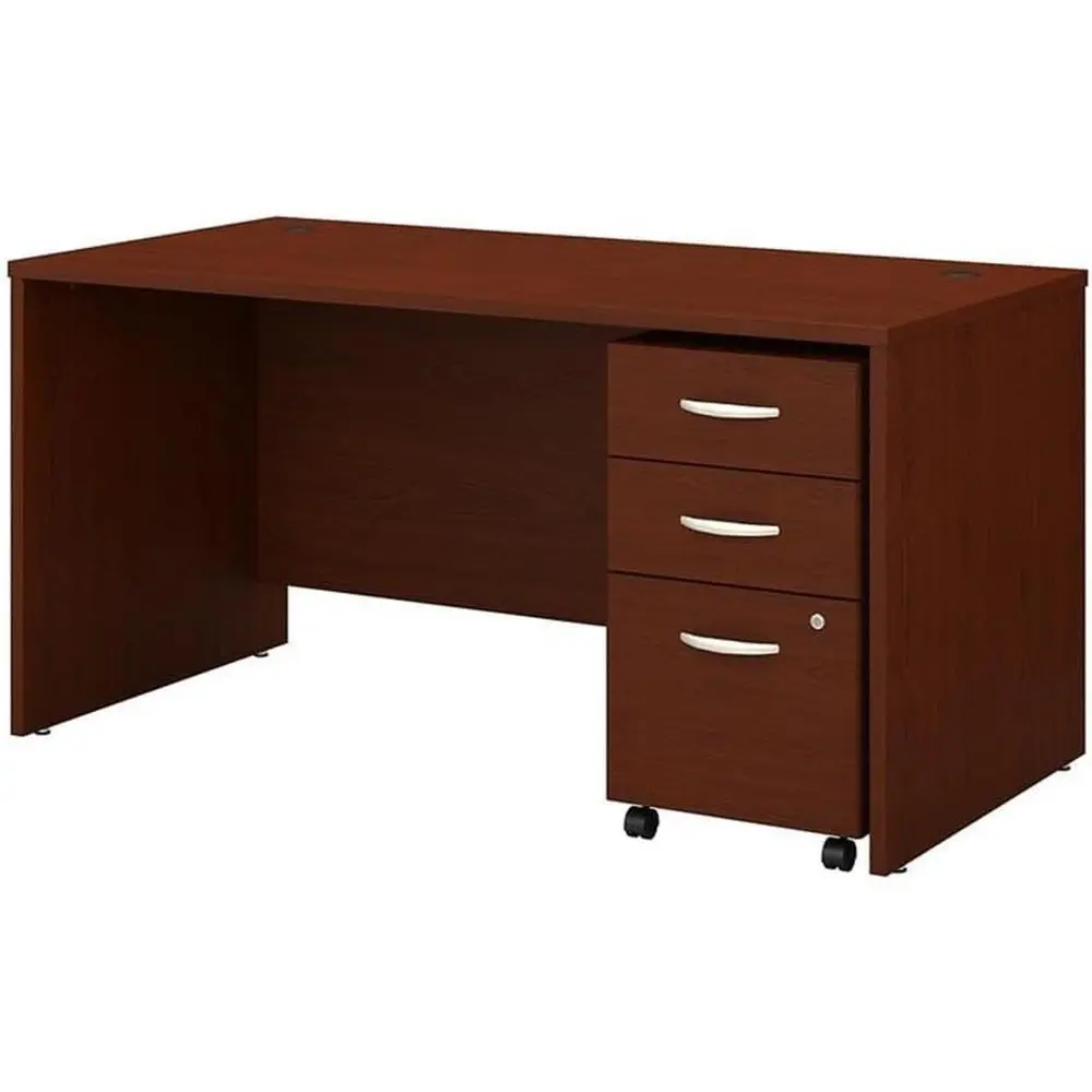 60W x 30D Office Desk with 3 Drawer Mobile File Cabinet in Mahogany
60W x 30D Office Desk with 3 Drawer Mobile File Cabinet in Mahogany