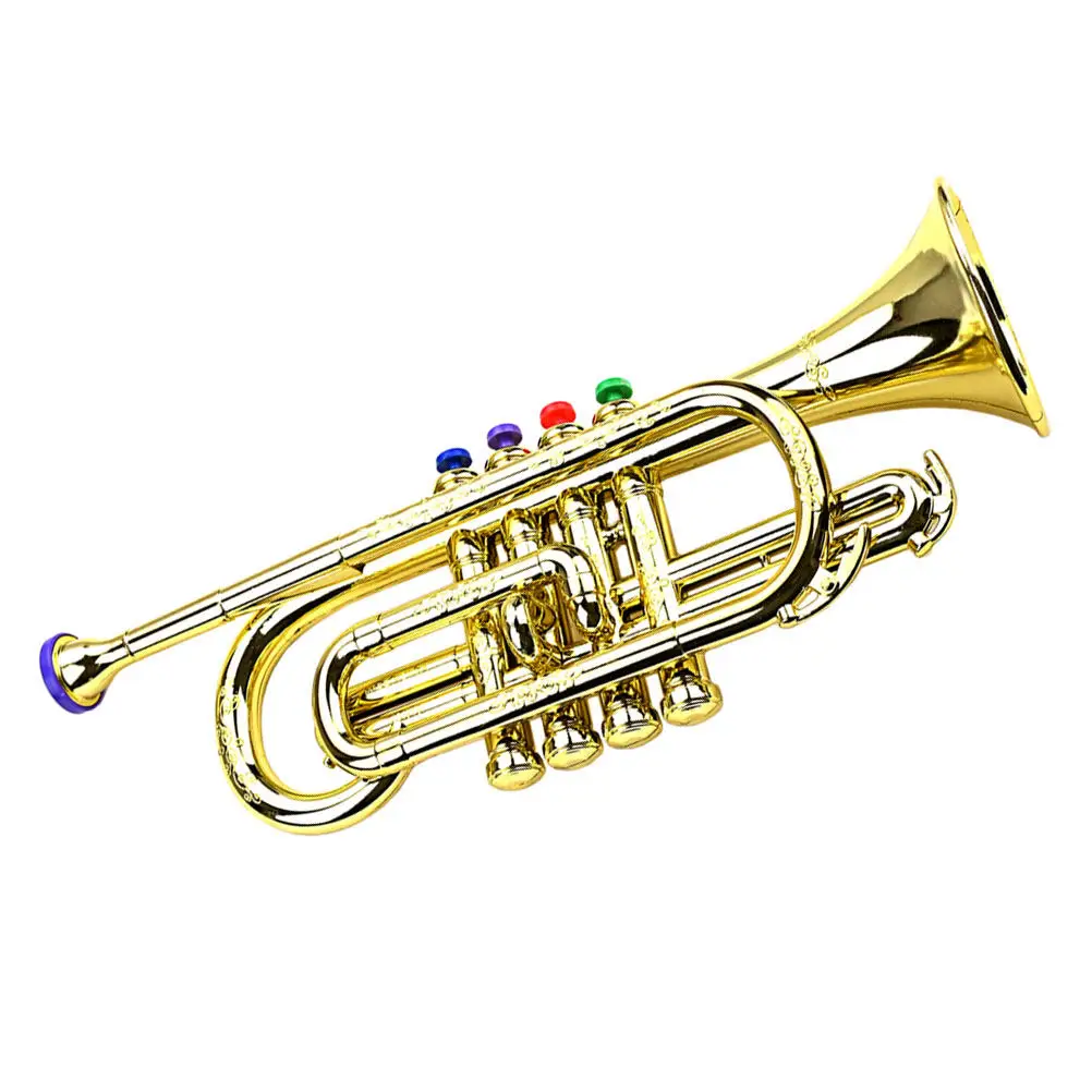 Gold Simulation Trumpet Kids 4 Tones Early Educational Musical Instruments Plaything Toddler Plastic Musical Gift
Gold Simulation Trumpet Kids 4 Tones Early Educational Musical Instruments Plaything Toddler Plastic Musical Gift