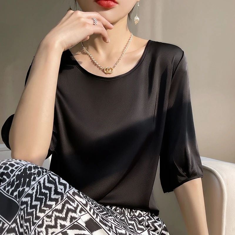 Футболка Silky Bla Silk ort Sve Топ круглый Ne Loose Satin Luster Midi Sve Шифоновая блузка f Sve Женская irt
Футболка Silky Bla Silk ort Sve Топ круглый Ne Loose Satin Luster Midi Sve Шифоновая блузка f Sve Женская irt