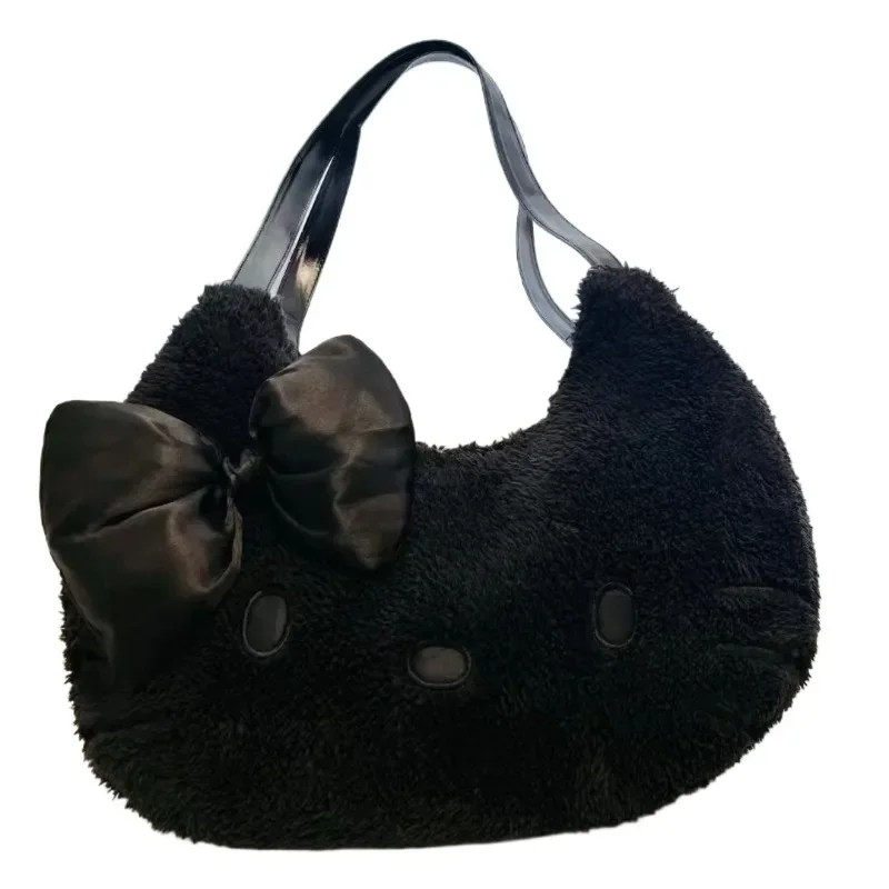 Sanrio Black Hello Kitty Plush Shoulder Bag for Women Girl Large Capacity Luxury Designer Handbag with Bow Kawaii Tote
Sanrio Black Hello Kitty Plush Shoulder Bag for Women Girl Large Capacity Luxury Designer Handbag with Bow Kawaii Tote