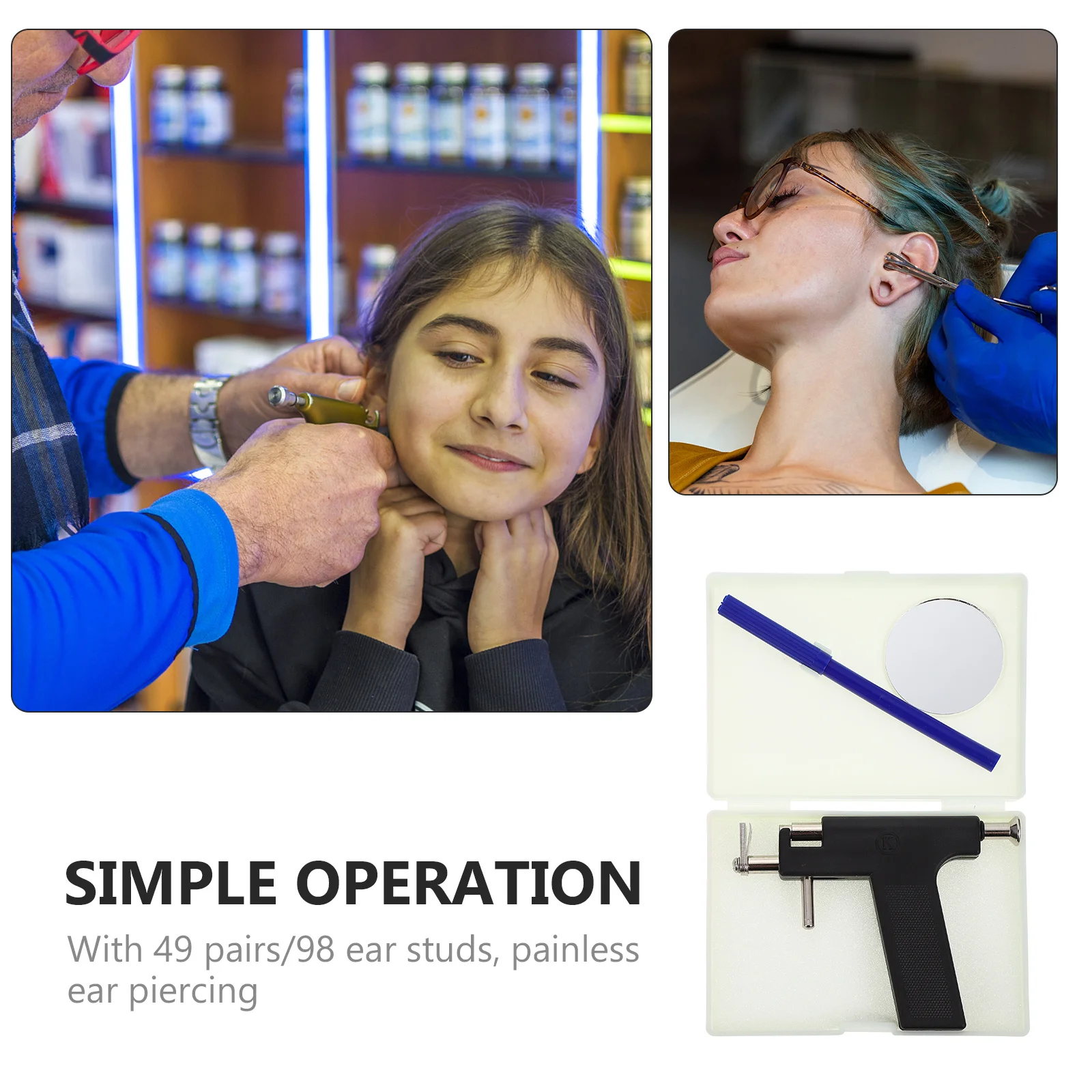 1 Set Ear Piercing Machine With Studs Body Tool Kit For Nose Navel Quick Safe Easy Use Professional Disinfectant Cleaner Marking
1 Set Ear Piercing Machine With Studs Body Tool Kit For Nose Navel Quick Safe Easy Use Professional Disinfectant Cleaner Marking