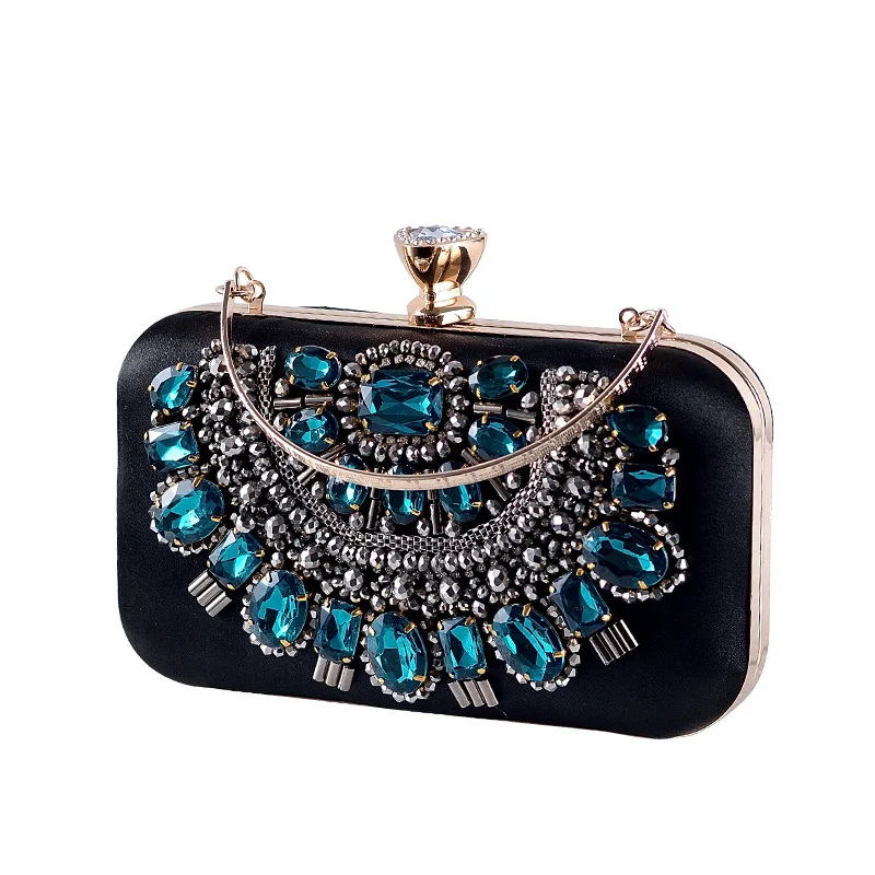 Сумка для ужина ручной работы с вышитыми бусинами в стиле ретро, простая атласная вечерняя одежда, клатч со стразами, роскошный вечерний клатч с текстурой крокодила 
Сумка для ужина ручной работы с вышитыми бусинами в стиле ретро, простая атласная вечерняя одежда, клатч со стразами, роскошный вечерний клатч с текстурой крокодила