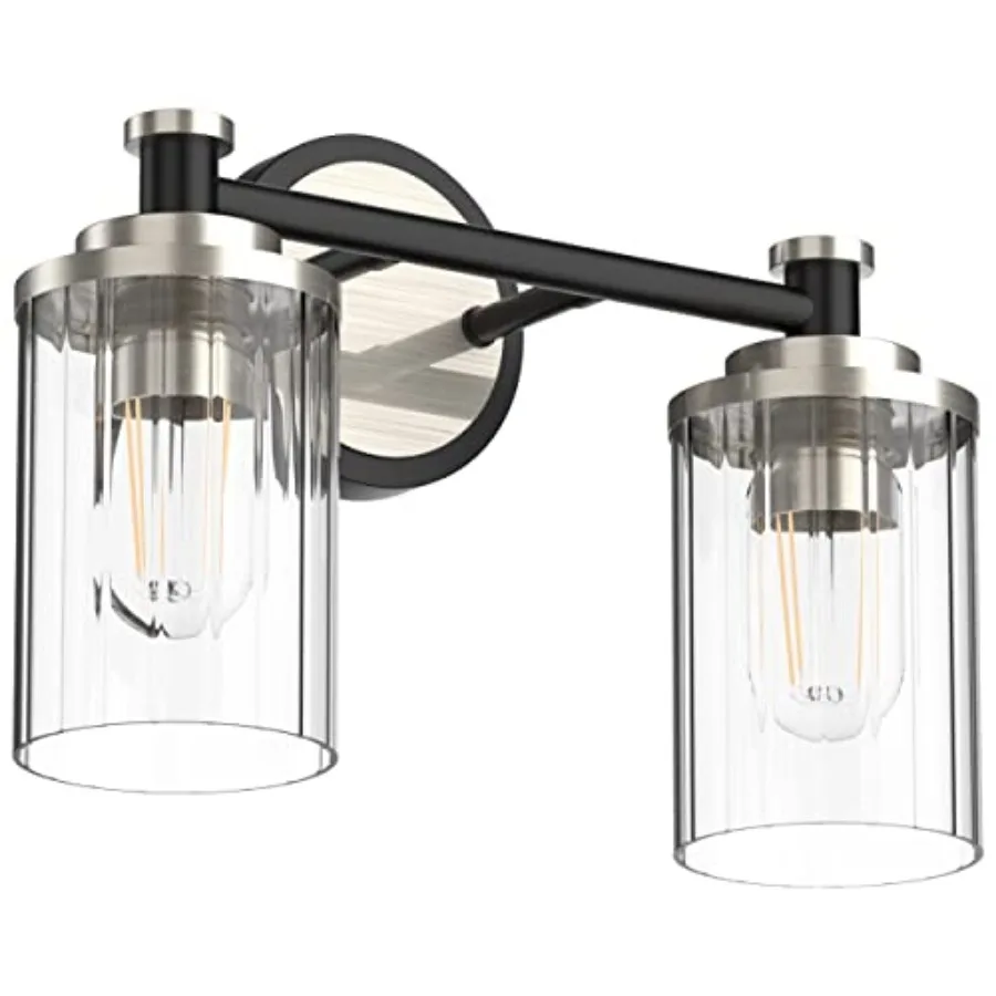 Bathroom Lighting Fixtures Black and Bathroom Vanity Light with Cylindrical Clear Stripes Glass Lampshade E6 Socket Base Bathro
Bathroom Lighting Fixtures Black and Bathroom Vanity Light with Cylindrical Clear Stripes Glass Lampshade E6 Socket Base Bathro