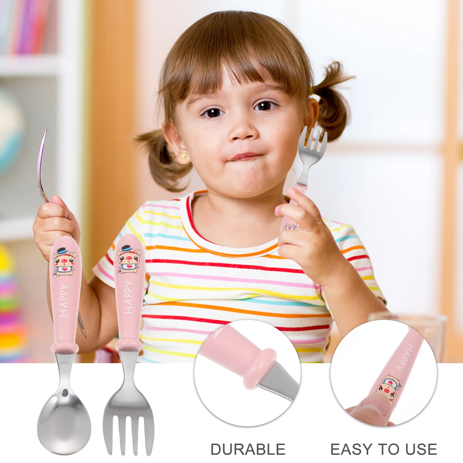 1Set Baby Training Spoon Fork Stainless Steel Tableware Portable Kids Cutlery Set Infant Feeding Learning Tableware for Toddlers
1Set Baby Training Spoon Fork Stainless Steel Tableware Portable Kids Cutlery Set Infant Feeding Learning Tableware for Toddlers
