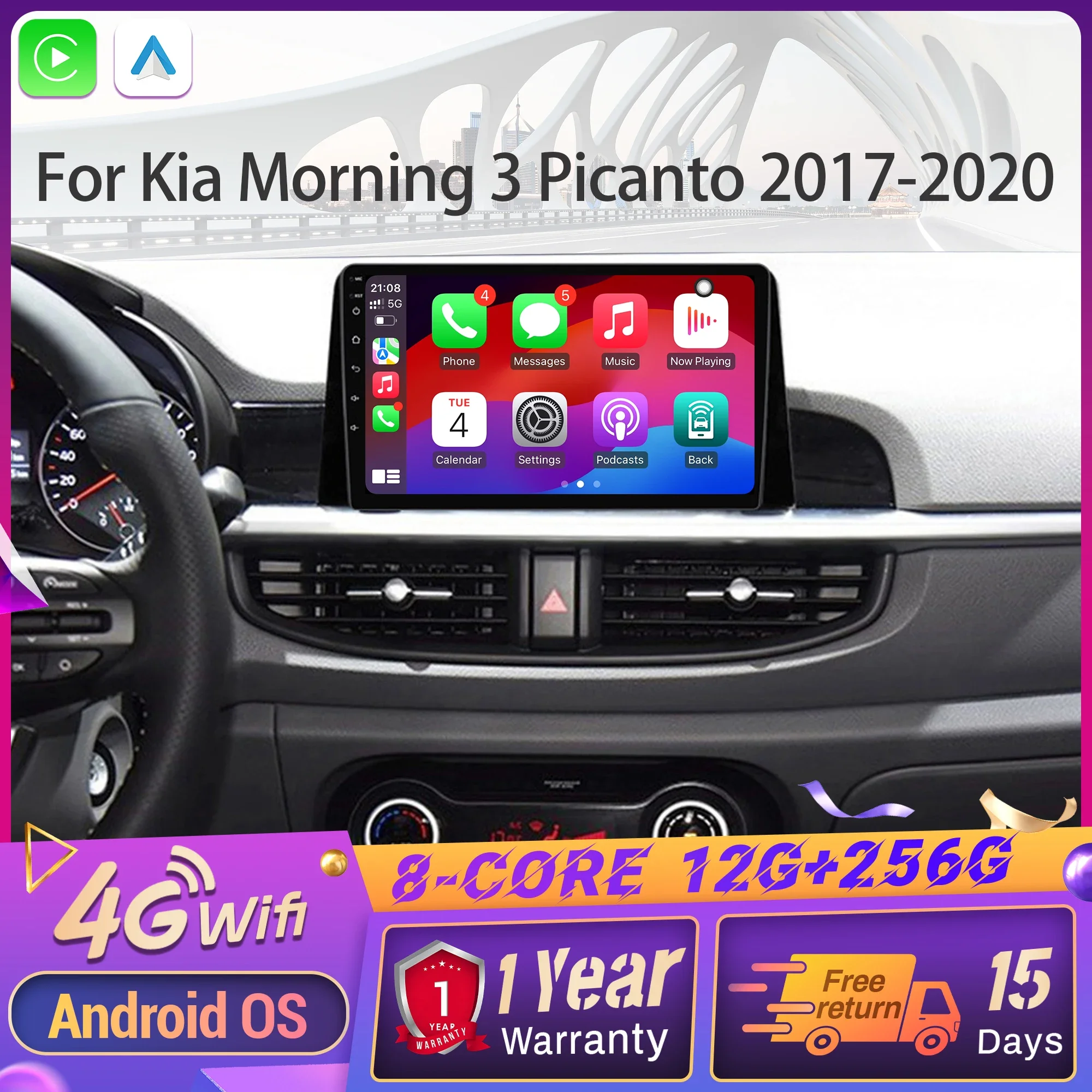 Android 14 Car Radio For Kia Morning 3 Picanto 2017-2020 4G GPS Wireless Bluetooth Carplay Multimedia Head Unit Touch Screen
Android 14 Car Radio For Kia Morning 3 Picanto 2017-2020 4G GPS Wireless Bluetooth Carplay Multimedia Head Unit Touch Screen
