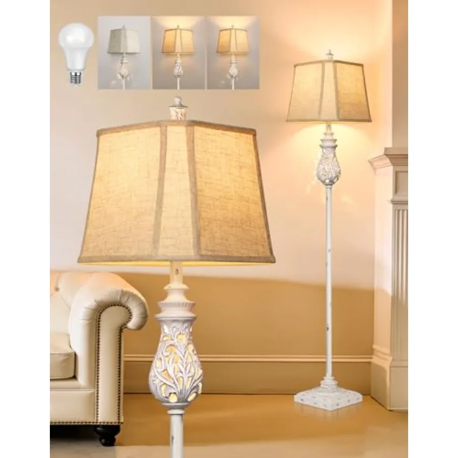 64'' Vintage Floor Lamp with Nightlight Rustic Farmhouse Tall Standing Lamp with Rotary Switch and Beige Linen Shade for Living
64'' Vintage Floor Lamp with Nightlight Rustic Farmhouse Tall Standing Lamp with Rotary Switch and Beige Linen Shade for Living