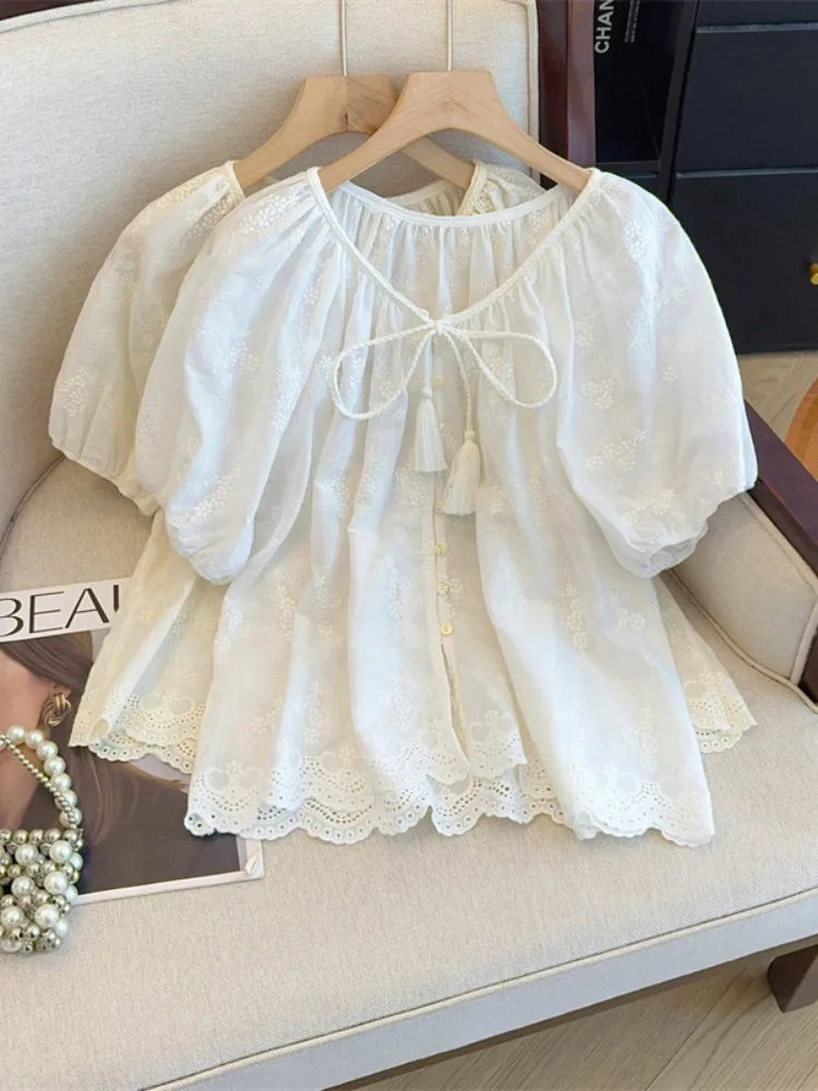 Ele Embroidered ort Sve Bubble Sve irt Women Summer plus Size Cotton Blend Casual Comfortable Sli Top
Ele Embroidered ort Sve Bubble Sve irt Women Summer plus Size Cotton Blend Casual Comfortable Sli Top