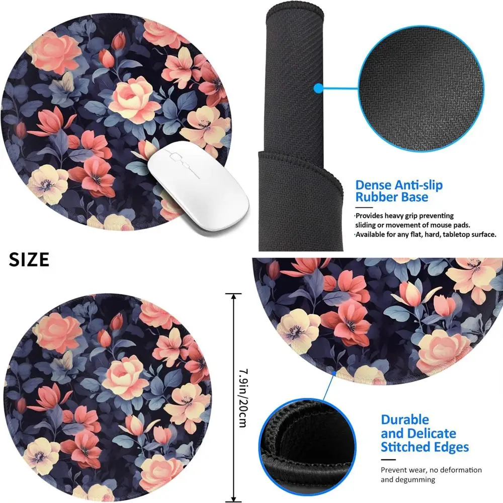 8-Inch Vintage Floral Design Round Mouse Pad - Comfortable Gaming with Stitched Edges and Non-Slip Rubber Base - Waterproof Comp
8-Inch Vintage Floral Design Round Mouse Pad - Comfortable Gaming with Stitched Edges and Non-Slip Rubber Base - Waterproof Comp
