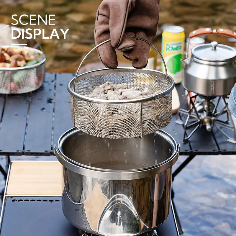 Light Weight Wire Mesh Outdoor Camping Picnic Storage Basket Stainless Steel Drain Basket with Handle
Light Weight Wire Mesh Outdoor Camping Picnic Storage Basket Stainless Steel Drain Basket with Handle