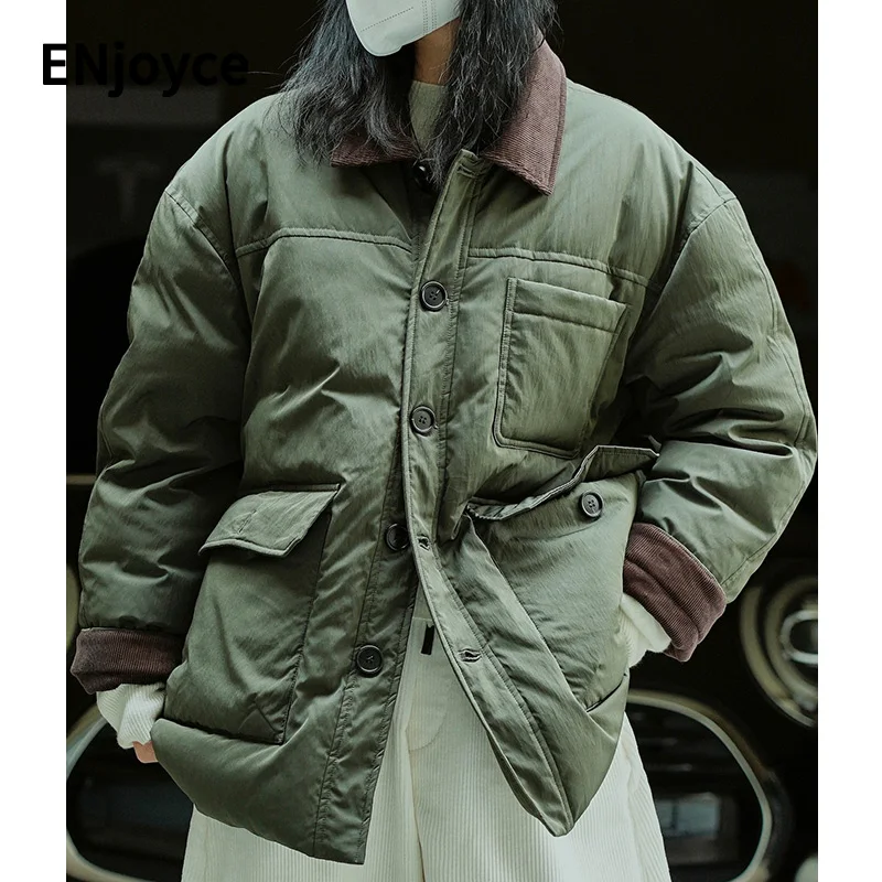 Women Winter Vintage Green White Duck Down Jackets Korean Single Breasted Casual Loose Oversized Coats Warm Outfits
Women Winter Vintage Green White Duck Down Jackets Korean Single Breasted Casual Loose Oversized Coats Warm Outfits
