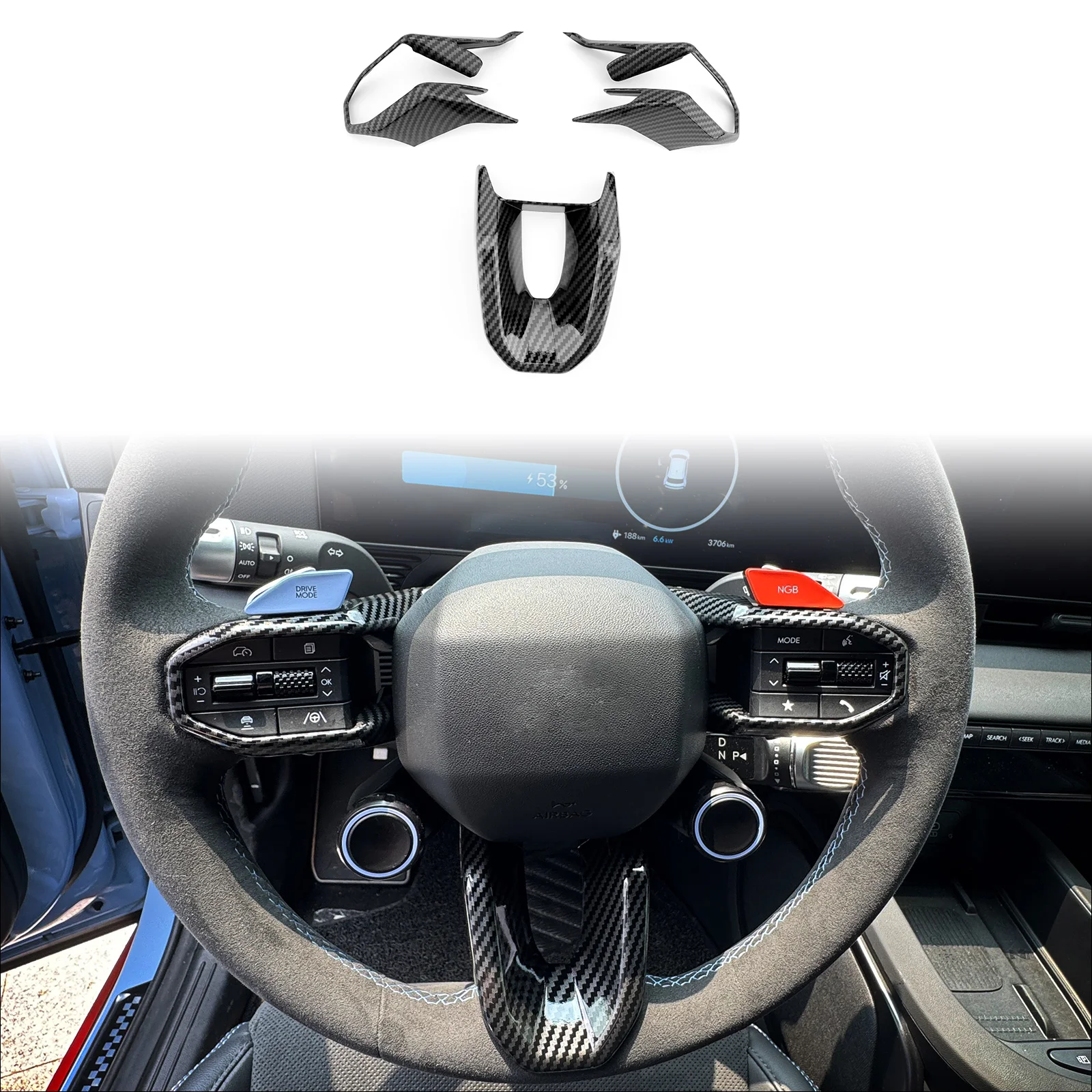 3pcs Carbon Fiber Style Steering Wheel Cover Trim Moulding ABS Sticker For Hyundai IONIQ 5 N 2025 LHD RHD
3pcs Carbon Fiber Style Steering Wheel Cover Trim Moulding ABS Sticker For Hyundai IONIQ 5 N 2025 LHD RHD