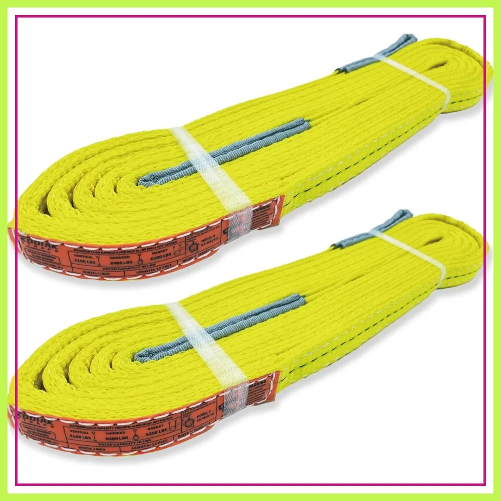 2-Ply Lifting Straps 1"x15ft Webbing Sling Tree Saver 2Pack Heavy Duty Web Strap Rigging Moving Towing Hoisting Gear
2-Ply Lifting Straps 1"x15ft Webbing Sling Tree Saver 2Pack Heavy Duty Web Strap Rigging Moving Towing Hoisting Gear
