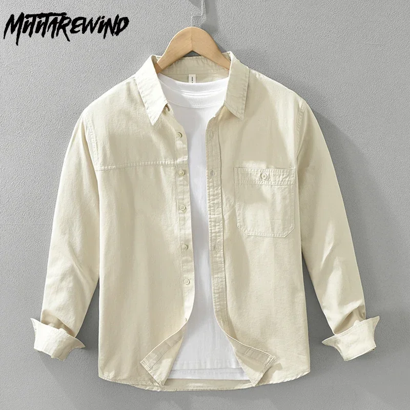 Japanese Simple Style Mens Long Sleeve Shirts Spring Fall New Pure Cotton Top Man Apricot Shirt with Pocket Casual Men Clothing
Japanese Simple Style Mens Long Sleeve Shirts Spring Fall New Pure Cotton Top Man Apricot Shirt with Pocket Casual Men Clothing