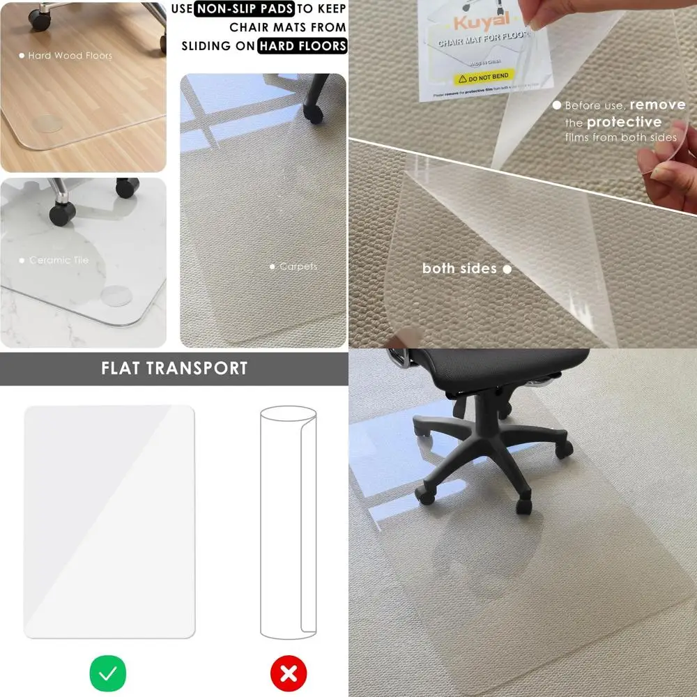 0.2 Thick Heavy Duty Office Chair Mat, 32x48, Carpet & Hard Floor Protector, Easy Glide, Ships Flat
0.2 Thick Heavy Duty Office Chair Mat, 32x48, Carpet & Hard Floor Protector, Easy Glide, Ships Flat