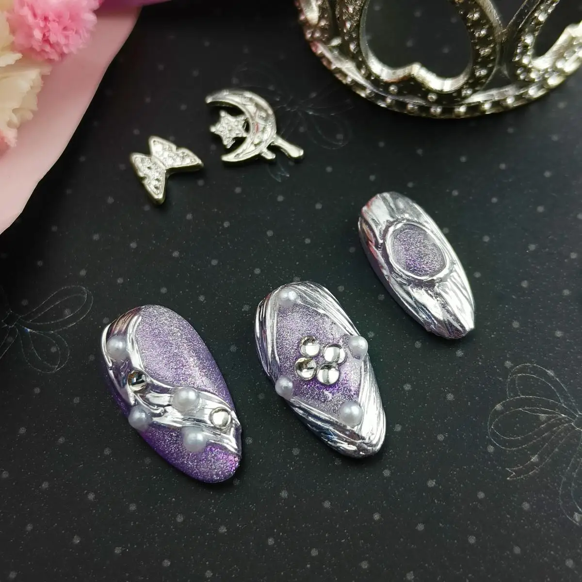 10pcs 3D Hand drawn Handmade Press-on nail Short Almond Nails Bundle 3D Moon Star Pearl Sweet Elegant Finished nail stickers
10pcs 3D Hand drawn Handmade Press-on nail Short Almond Nails Bundle 3D Moon Star Pearl Sweet Elegant Finished nail stickers