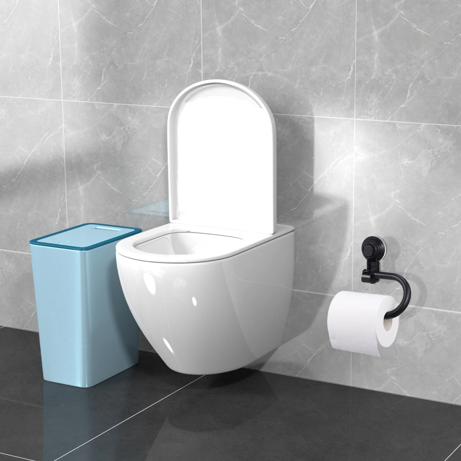 Suction Cup Paper Towel Holder Black Wall Mounted Tissue Roll Holder Bathroom Saving Portable Storage Rack
Suction Cup Paper Towel Holder Black Wall Mounted Tissue Roll Holder Bathroom Saving Portable Storage Rack