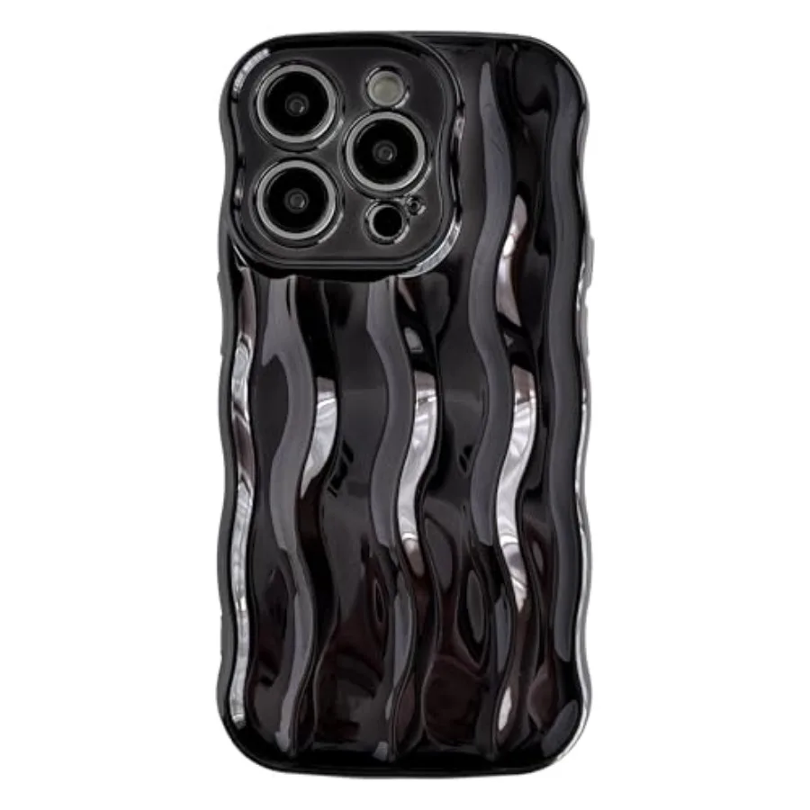 for iPhone 14 Pro Case, Water Ripple Pattern Curly Wave Frame Soft Compatible with iPhone Case,iPhone 14 Pro