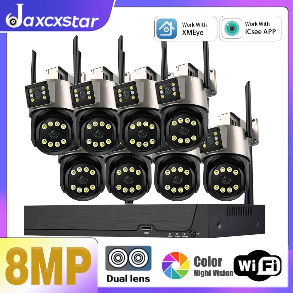 8CH 8MP Wi-Fi Security Camera System NVR Kit Wireless Night Vision PTZ Two-Way Audio Indoor Outdoor CCTV Camera System ICSEE
8CH 8MP Wi-Fi Security Camera System NVR Kit Wireless Night Vision PTZ Two-Way Audio Indoor Outdoor CCTV Camera System ICSEE