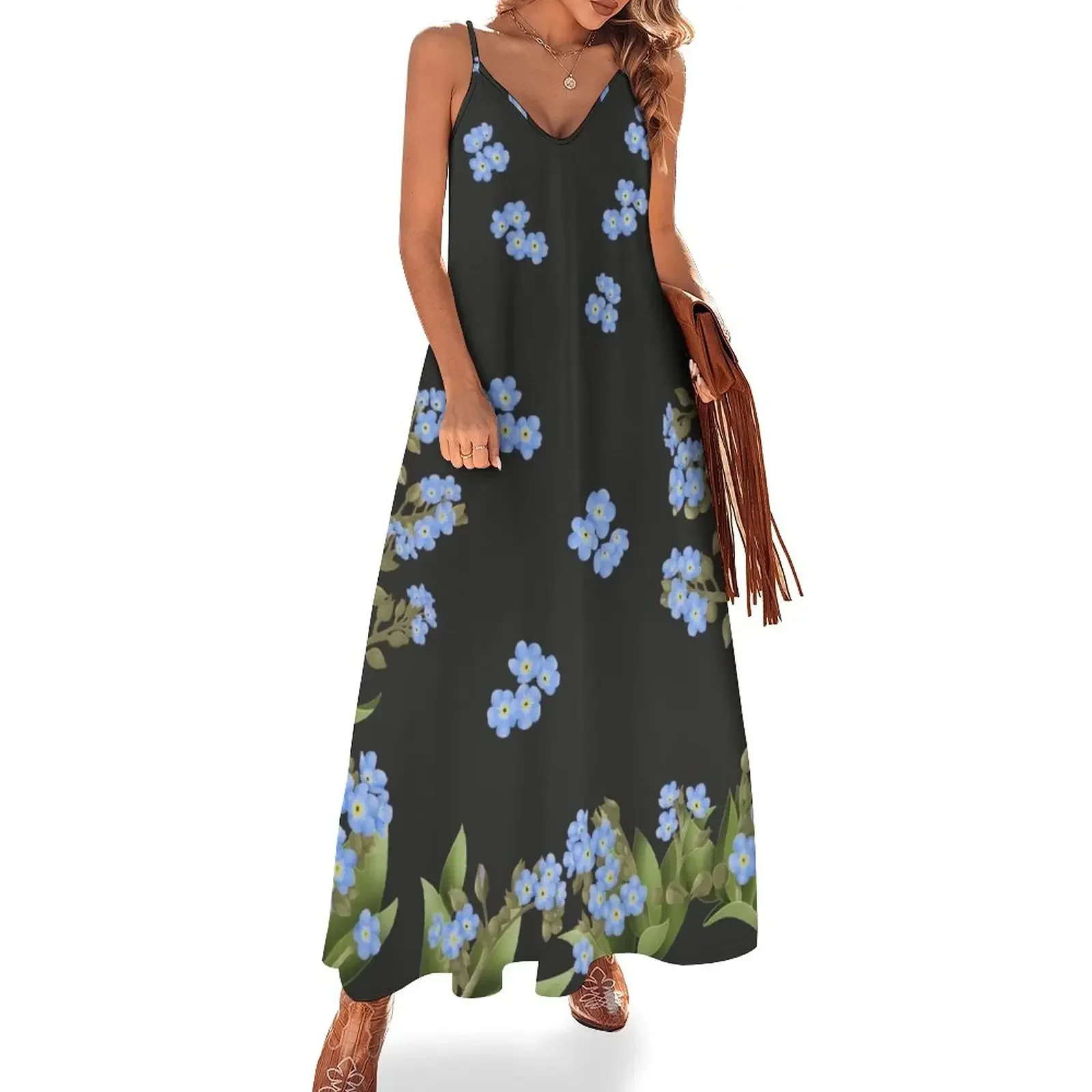 Forget-Me-Not Sleeveless Dress Women's summer skirt summer clothes Evening dresses Dress 
Forget-Me-Not Sleeveless Dress Women's summer skirt summer clothes Evening dresses Dress
