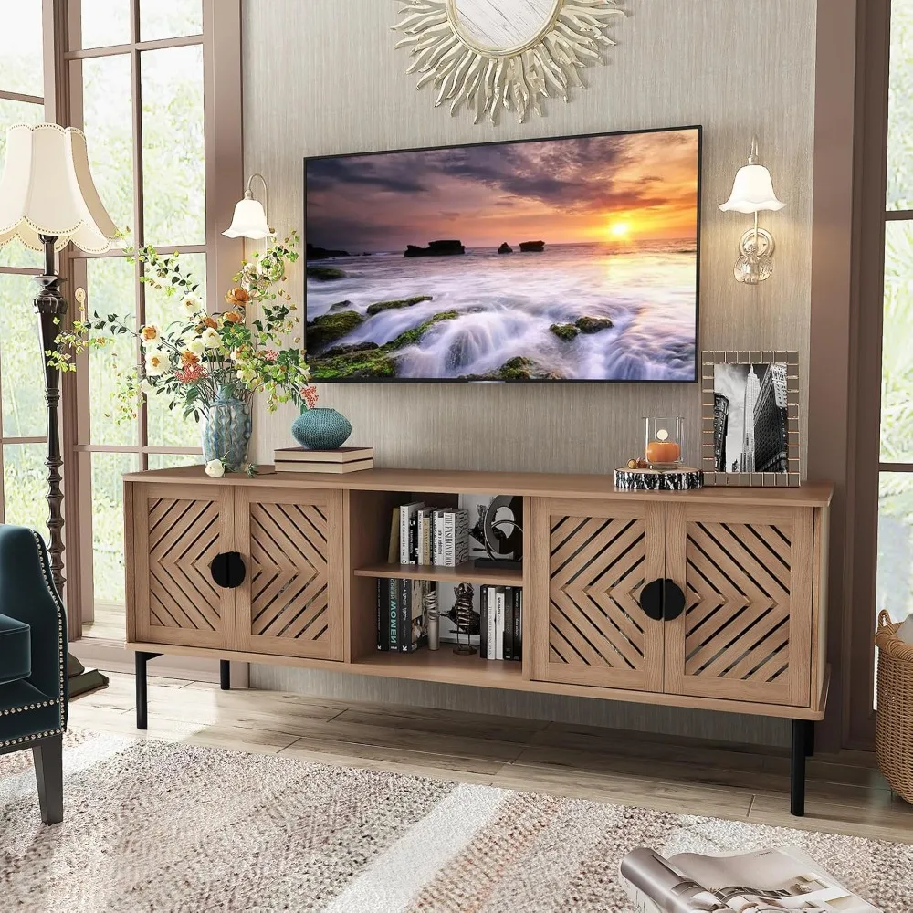 63'' TV Stands for Living Room, with 2-Layer Shelves, Modern Center Television Stands with Storage, Wood Media Cabinet, TV Stand
63'' TV Stands for Living Room, with 2-Layer Shelves, Modern Center Television Stands with Storage, Wood Media Cabinet, TV Stand