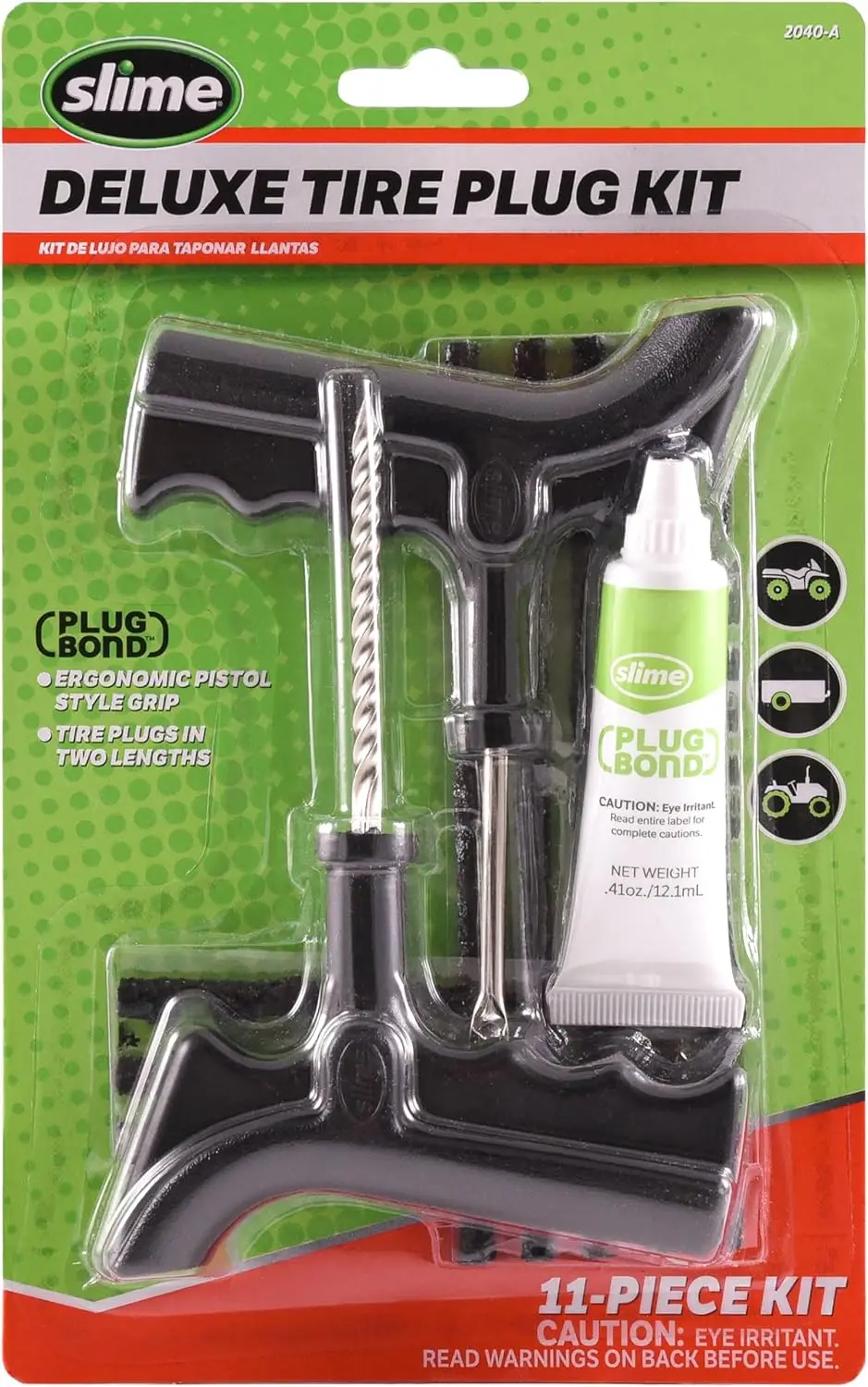 Slime 2040-A Tire Repair Plug Kit, Deluxe, Contains Strings, Tools and Glue, 11 Pieces
Slime 2040-A Tire Repair Plug Kit, Deluxe, Contains Strings, Tools and Glue, 11 Pieces