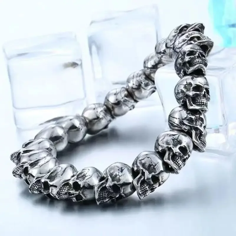 Skull Beaded Bracelet Men's Domineering Retro Punk Trend Bracelet Gothic Hip Hop Rock Motorcycle Riding Jewelry Gift
Skull Beaded Bracelet Men's Domineering Retro Punk Trend Bracelet Gothic Hip Hop Rock Motorcycle Riding Jewelry Gift