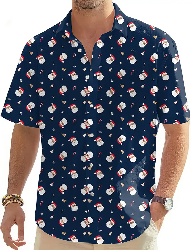 Christmas Style 2026 Summer New 3D Men's Pattern Shirt Casual Fashion Lapel Short Sleeved Casual Beach Women's Couple Shirt
Christmas Style 2026 Summer New 3D Men's Pattern Shirt Casual Fashion Lapel Short Sleeved Casual Beach Women's Couple Shirt