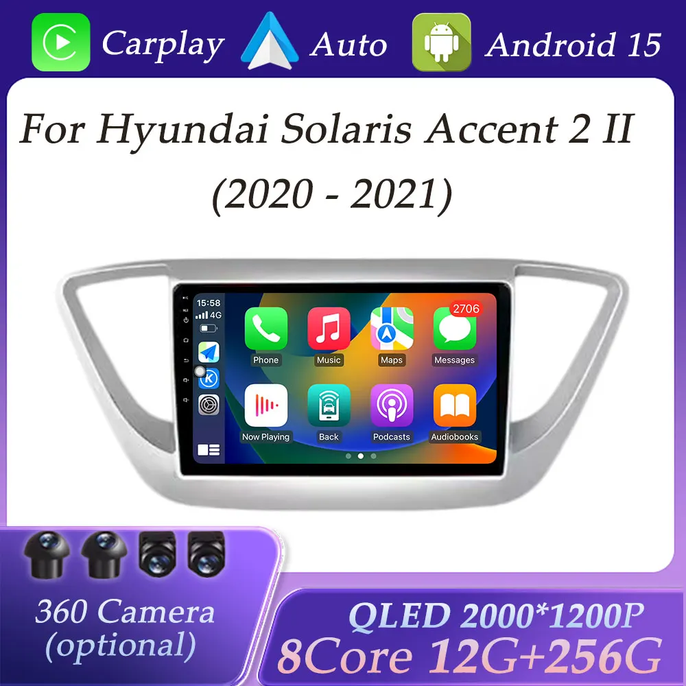For Hyundai Solaris Accent 2 II 2020 - 2021 CarPlay Car Radio Multimedia Player Split Screen DSP Stereo GPS Navi QLED Screen BT
For Hyundai Solaris Accent 2 II 2020 - 2021 CarPlay Car Radio Multimedia Player Split Screen DSP Stereo GPS Navi QLED Screen BT