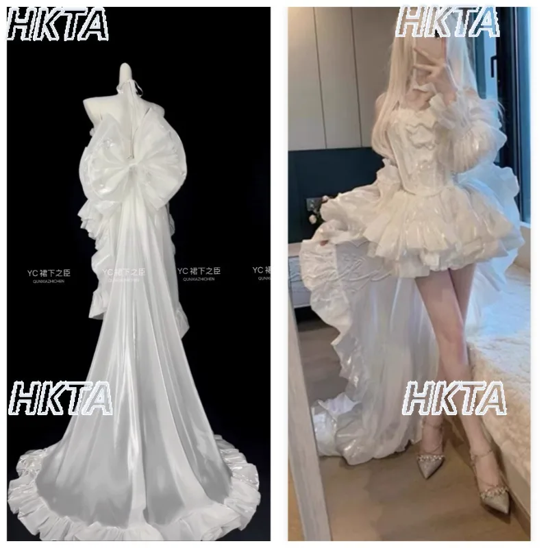 Sweet Big Bow Princess Lolita Dress Women 2026 Summer New Cute Girl Off-shoulder High Waist Party Graduation Wedding Dresses
Sweet Big Bow Princess Lolita Dress Women 2026 Summer New Cute Girl Off-shoulder High Waist Party Graduation Wedding Dresses