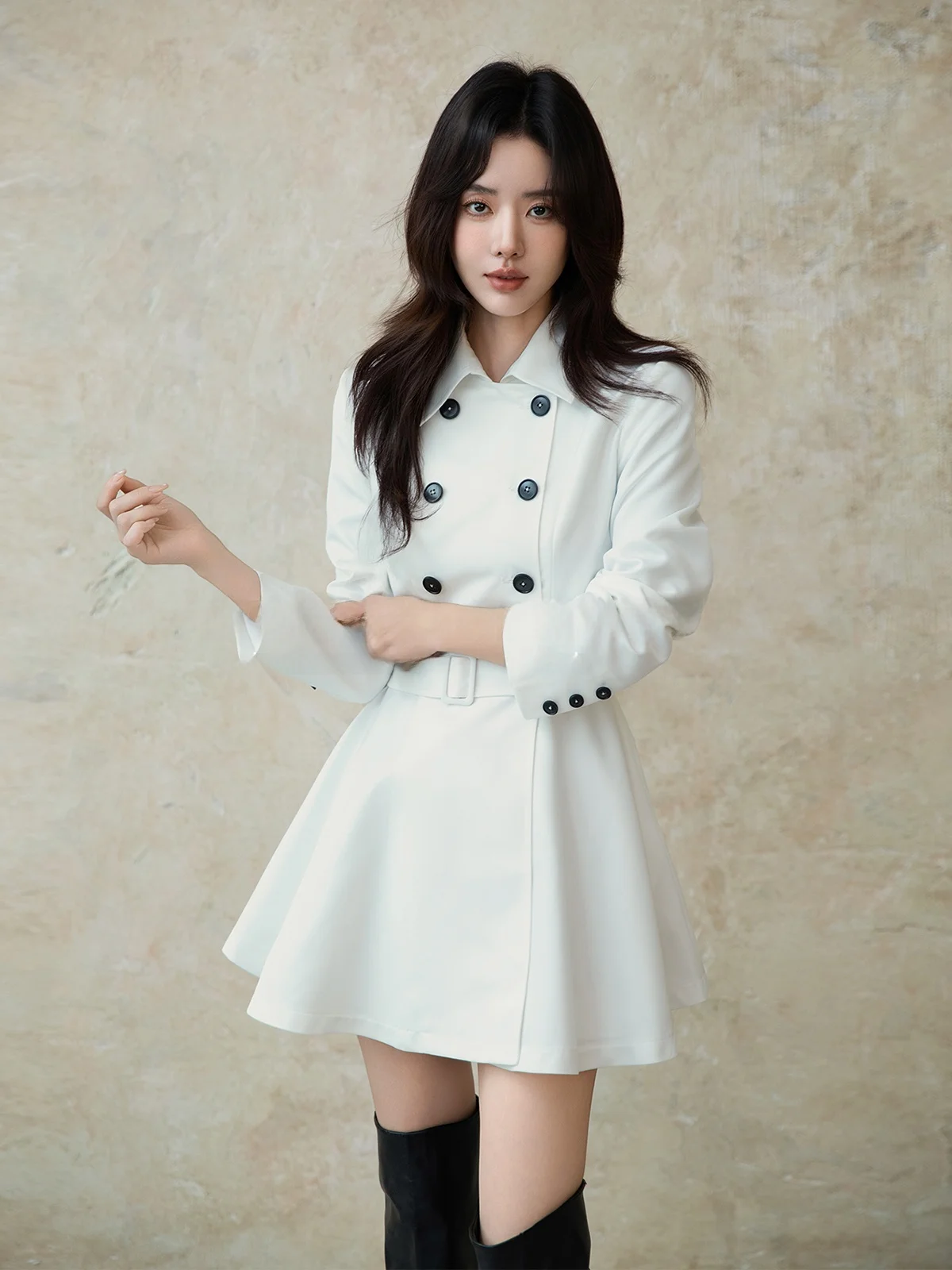 Женское двубортное пальто с утягивающим эффектом на талии, в британском стиле, для офиса, из смесового хлопка и полиэстера
Женское двубортное пальто с утягивающим эффектом на талии, в британском стиле, для офиса, из смесового хлопка и полиэстера