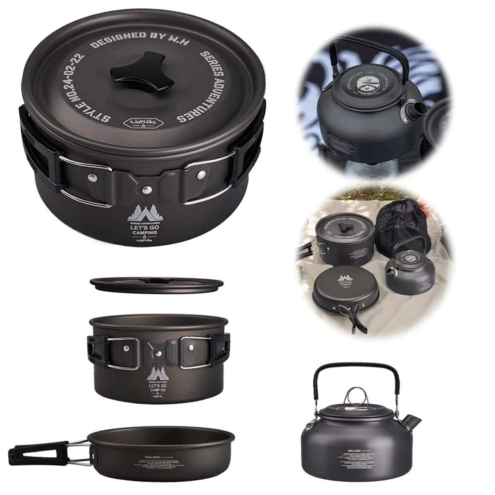 3Pcs/Set Camping Cookware Set with Water Kettle Tableware Pot Pan Set Aluminum Alloy Lightweight Cookware Kit for Hiking Picnic
3Pcs/Set Camping Cookware Set with Water Kettle Tableware Pot Pan Set Aluminum Alloy Lightweight Cookware Kit for Hiking Picnic