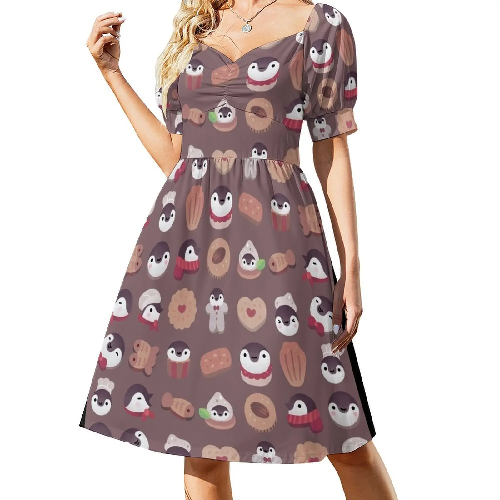Cookie cream penguin - brown pattern Short-Sleeved Dress Bridesmaid dress woman elegant chic wedding evening dresses Dress
Cookie cream penguin - brown pattern Short-Sleeved Dress Bridesmaid dress woman elegant chic wedding evening dresses Dress