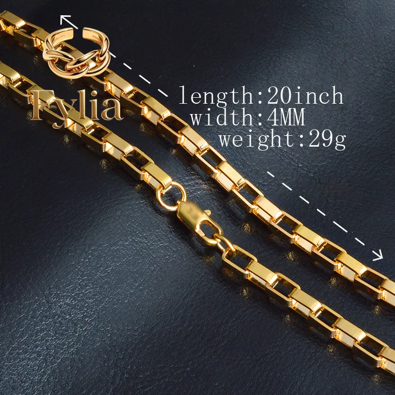 Fylia Jewelry Luxury 24K 9999 Pure Gold real gold Men's and women's three-dimensional box necklace
Fylia Jewelry Luxury 24K 9999 Pure Gold real gold Men's and women's three-dimensional box necklace