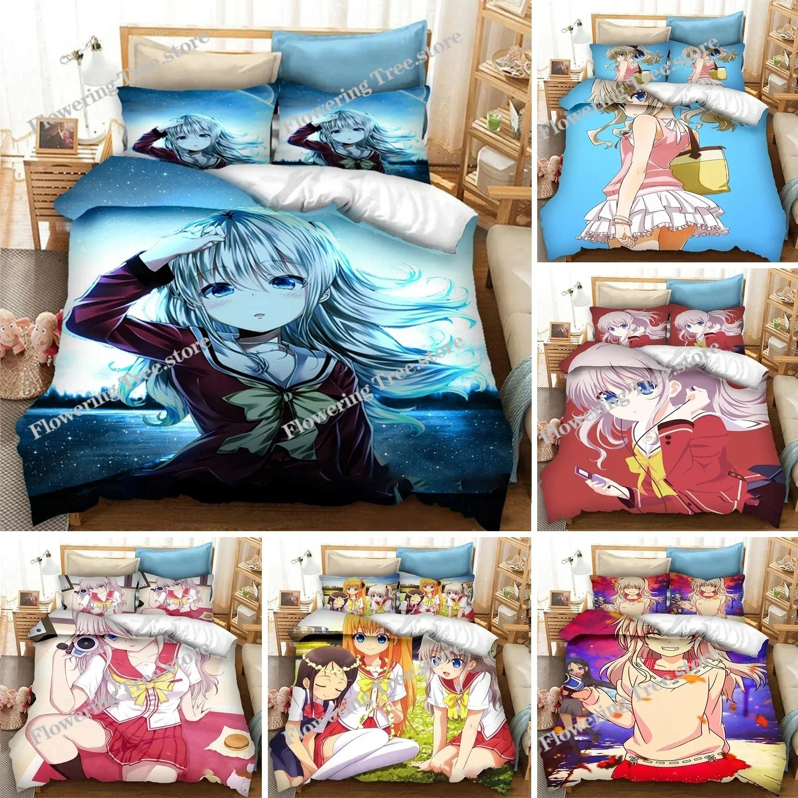 Anime Charlotte Tomori Nao Bedding Set Duvet Cover Bedroom Comforter Single Twin King Size Quilt Cover Home Textile
Anime Charlotte Tomori Nao Bedding Set Duvet Cover Bedroom Comforter Single Twin King Size Quilt Cover Home Textile