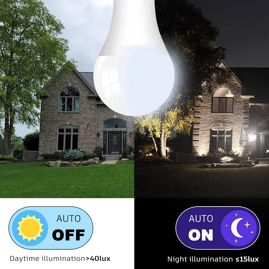 9W 12W 15W E27 LED Sensor Light Bulb Day Night Lights Light Control Auto ON OFF Smart Lamp AC 85-265V For Garden Patio Porch
9W 12W 15W E27 LED Sensor Light Bulb Day Night Lights Light Control Auto ON OFF Smart Lamp AC 85-265V For Garden Patio Porch