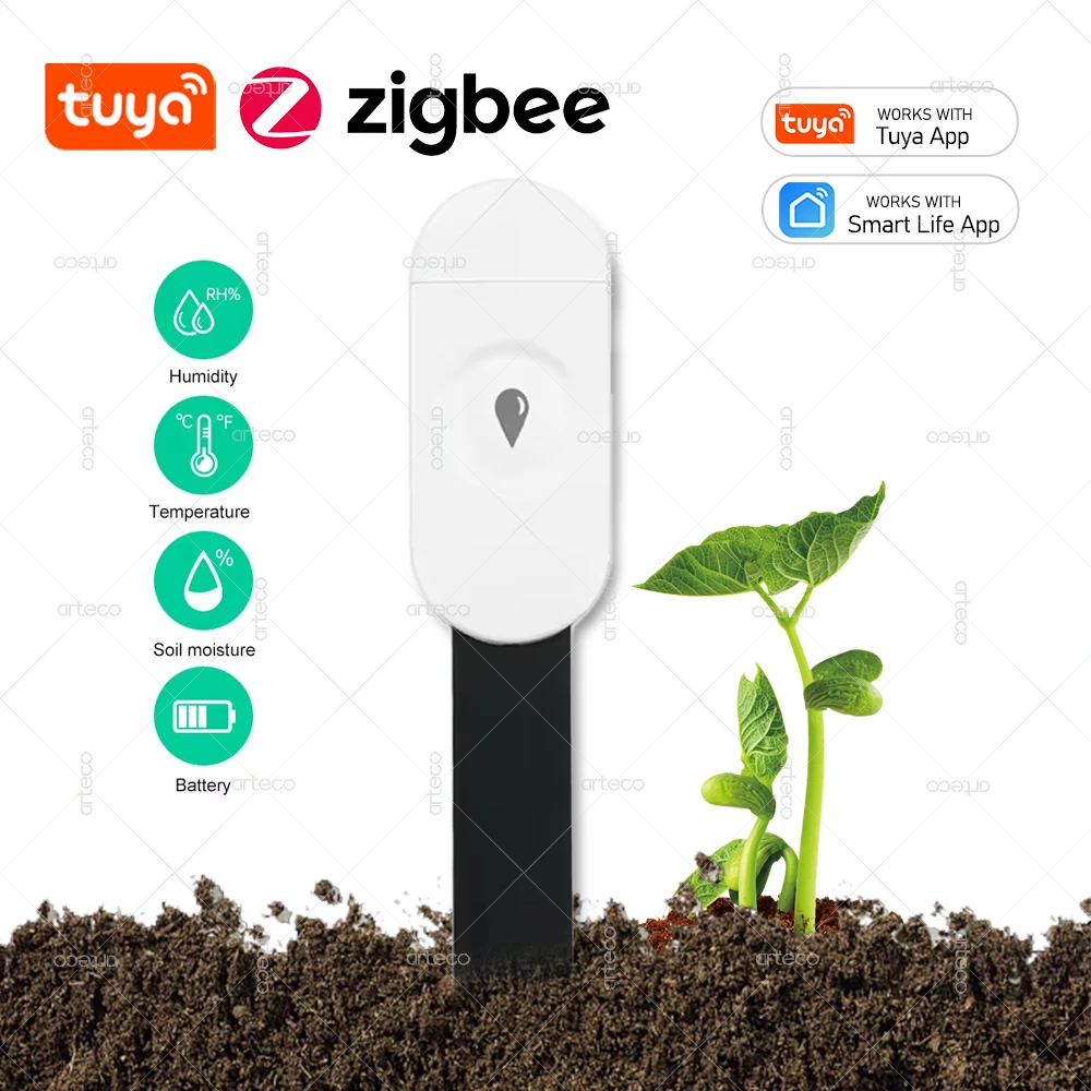 Tuya Smart Zigbee датчик влажности почвы температура и влажность термогигрометр завод сад автоматизация детектор орошения
Tuya Smart Zigbee датчик влажности почвы температура и влажность термогигрометр завод сад автоматизация детектор орошения