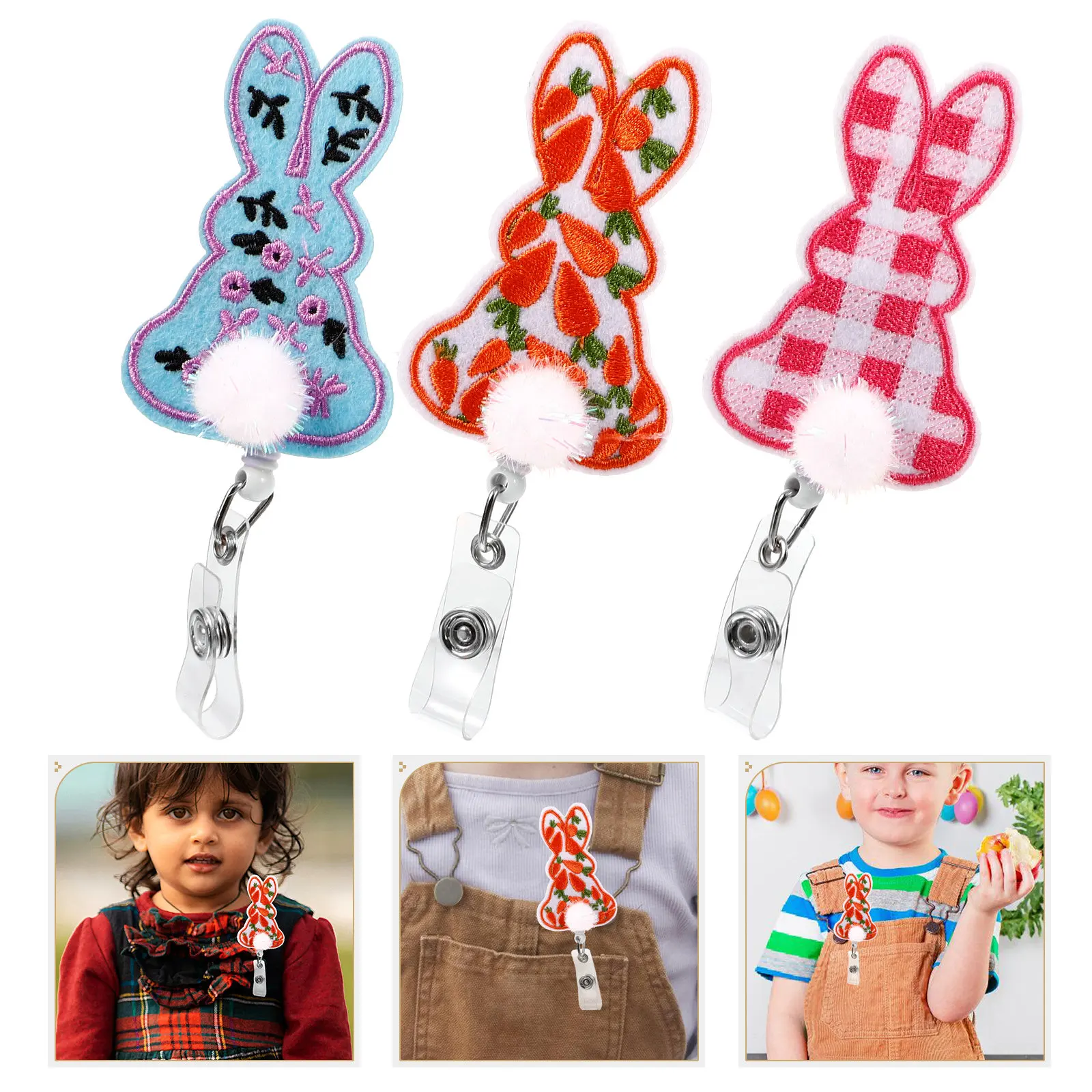 Набор из 3 выдвижных держателей для бейджей в виде кролика с прочным зажимом для ремня, для медсестер, рабочих, удостоверений личности, ключей, с удобным доступом, портативный дизайн
Набор из 3 выдвижных держателей для бейджей в виде кролика с прочным зажимом для ремня, для медсестер, рабочих, удостоверений личности, ключей, с удобным доступом, портативный дизайн