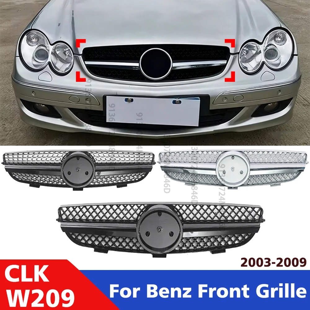 Front Grille For Mercedes-Benz CLK W209 2003-2009,Glossy Black Style Sports Car Front Bumper Grill,Exterior Body Styling Part
Front Grille For Mercedes-Benz CLK W209 2003-2009,Glossy Black Style Sports Car Front Bumper Grill,Exterior Body Styling Part