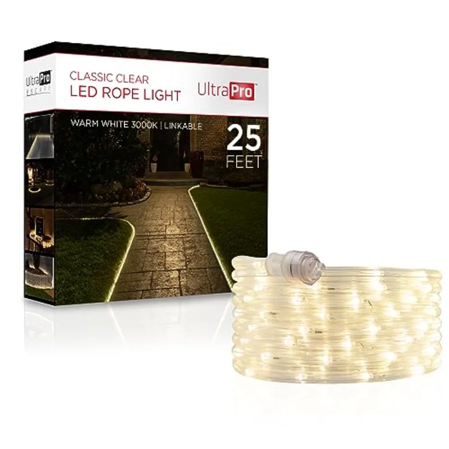LED Rope Lights, 25Feet Classic Clear Rope, Light 3000K, Indoor/Outdoor, Flexible, Linkable, Durable, Rope Lights Outdoor, 5450
LED Rope Lights, 25Feet Classic Clear Rope, Light 3000K, Indoor/Outdoor, Flexible, Linkable, Durable, Rope Lights Outdoor, 5450