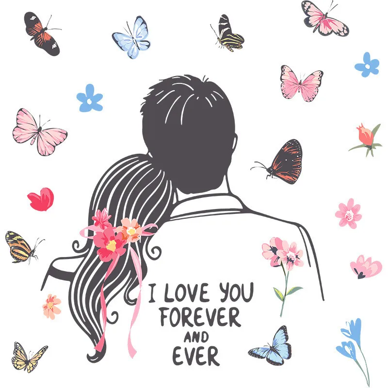 Valentine's Day Anime Decor Wall Stickers Cute Korean Style Couple Butterfly PVC Stickers Living Room Bedroom Home Decoration
Valentine's Day Anime Decor Wall Stickers Cute Korean Style Couple Butterfly PVC Stickers Living Room Bedroom Home Decoration