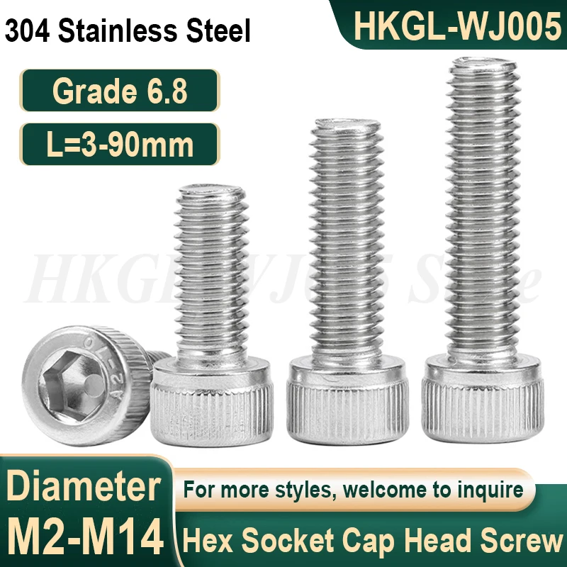 1-50pcs M2 M2.5 M3 M4 M5 M6 M8 M10 M12 M14 304 A2-70 Stainless Steel Hexagon Hex Socket Cap Allen Head Bolt Screw Length=3-90mm
1-50pcs M2 M2.5 M3 M4 M5 M6 M8 M10 M12 M14 304 A2-70 Stainless Steel Hexagon Hex Socket Cap Allen Head Bolt Screw Length=3-90mm