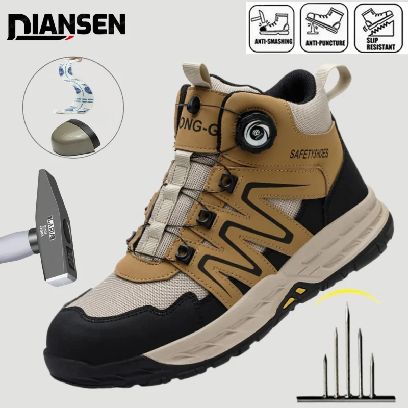 Rotating Button Safety Shoes Men Anti-smash Anti-puncture Work Shoes Breathable Men Sport Shoes Security Protective Boots
Rotating Button Safety Shoes Men Anti-smash Anti-puncture Work Shoes Breathable Men Sport Shoes Security Protective Boots