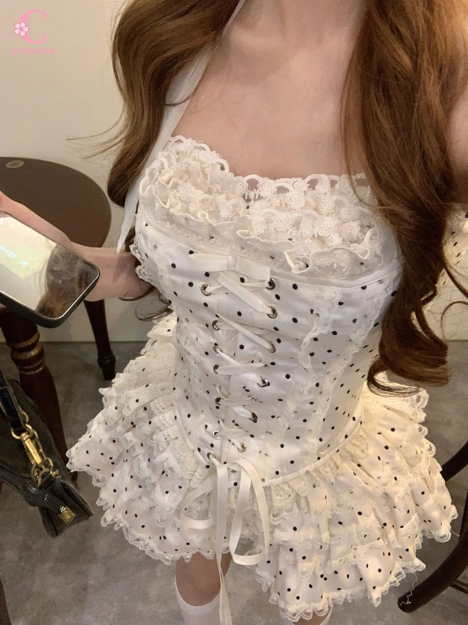 Y2k Sexy Sweet Polka Dots Lace Trim Lace Up Tube Top Women Layered Cake Skirt 2 Pieces Set Hot Girl Summer Party Chic Clothes
Y2k Sexy Sweet Polka Dots Lace Trim Lace Up Tube Top Women Layered Cake Skirt 2 Pieces Set Hot Girl Summer Party Chic Clothes