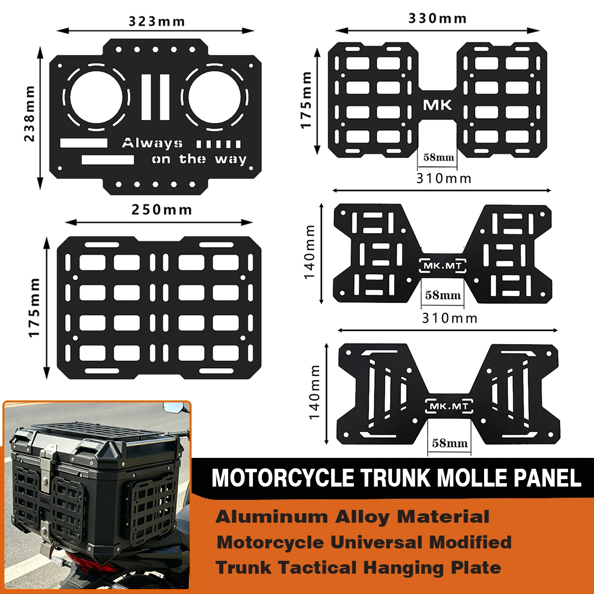 Motorcycle Molle Panel For Trunk Storage Aluminum Alloy Waterproof Tactical Universal 1pcs Side Box Organizer Modular Storage
Motorcycle Molle Panel For Trunk Storage Aluminum Alloy Waterproof Tactical Universal 1pcs Side Box Organizer Modular Storage