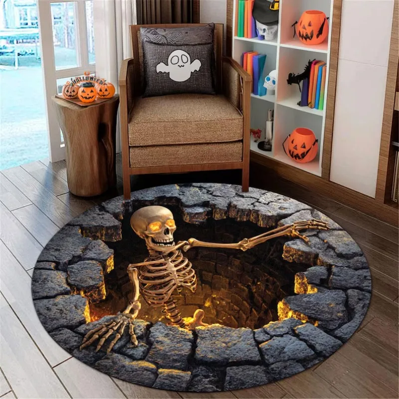 Dark Fantasy Circle Rug Glowing Skeleton Emerging From Cracked Stone Round Carpet Gothic Horror Decor Bedroom Game Room Floors
Dark Fantasy Circle Rug Glowing Skeleton Emerging From Cracked Stone Round Carpet Gothic Horror Decor Bedroom Game Room Floors