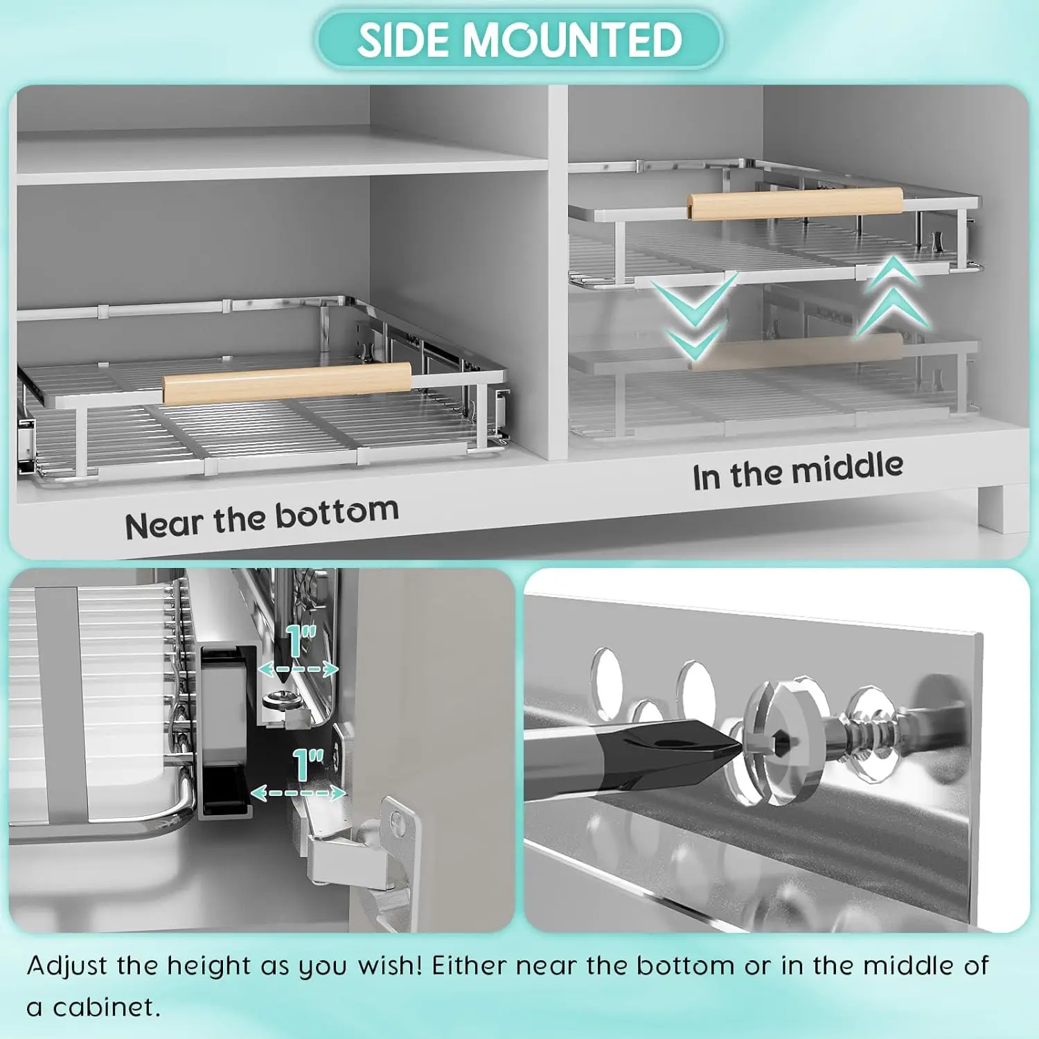 Expandable Pull Out Cabinet Organizer, Adjustable Width:23.2~39.9''W X 22.5''D Under Sink Organizer, Drawer Storage Shelves For
Expandable Pull Out Cabinet Organizer, Adjustable Width:23.2~39.9''W X 22.5''D Under Sink Organizer, Drawer Storage Shelves For