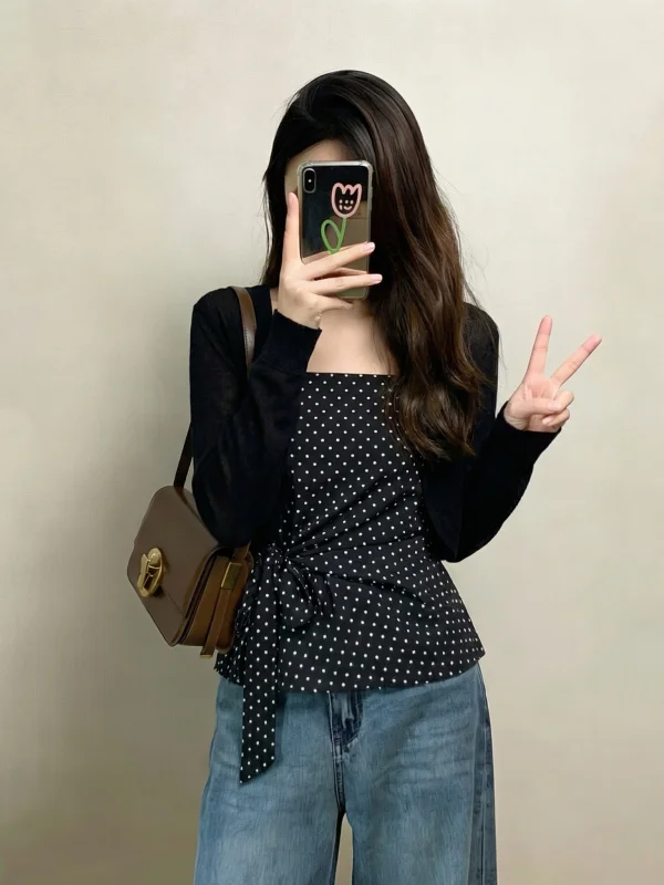 Summer 2026 plus Size Women's Polka Dot Wrap Waist Vest Top Sunscreen Outer Cardigan Two-Piece Set Fashionable Commute Style
Summer 2026 plus Size Women's Polka Dot Wrap Waist Vest Top Sunscreen Outer Cardigan Two-Piece Set Fashionable Commute Style